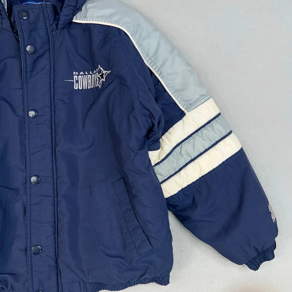 Chaqueta De Colección Dallas Cowboys Niños Mediana Azul Blanco Starter NFL Fútbol Invierno Foto 4 de 4