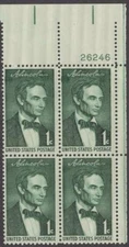Scott # 1113 - US Plate Block Of 4 - Abraham Lincoln -  MNH - 1958
