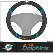 Football Miami Dolphins Embroidered Mesh Steering Wheel Cover 14.5"-15.5"