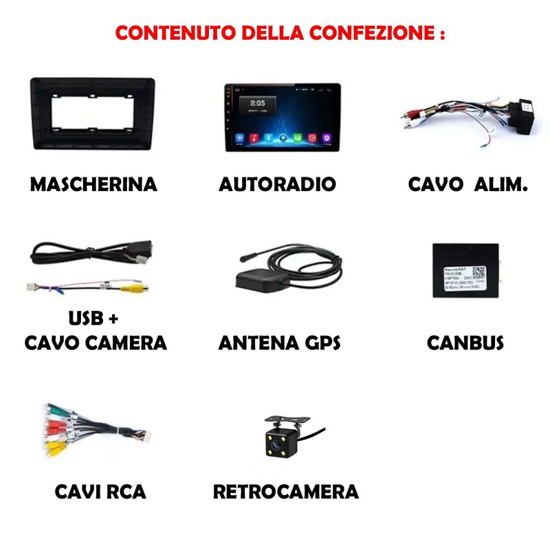 Autoradio Android Fiat 500L 2012-2017 Stereo Auto Touch 10" Pollici WIFI Navi BT - Immagine 1