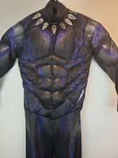 Traje y máscara muscular púrpura pantera negra para niños disfraz de Halloween en venta 