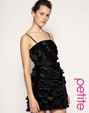 ASOS Sexy Women Evening Bandeau Wedding LBD Party Cocktail Black Dress size 10