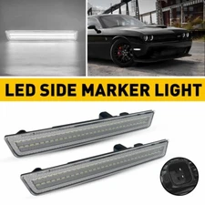 2* For 2015-2022 Dodge Challenger Front Bumper Reflector Side Marker Light Clear