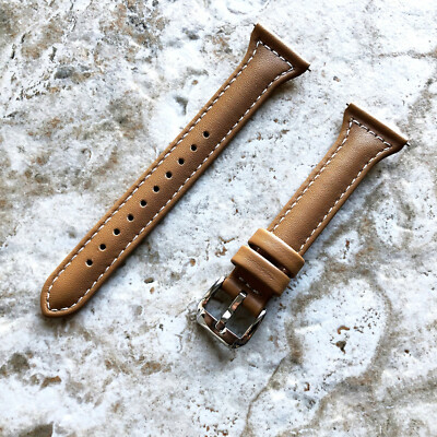 Light Brown Slim Leather Band Strap for Huawei Watch GT 2 and GT 46mm Smartwatch