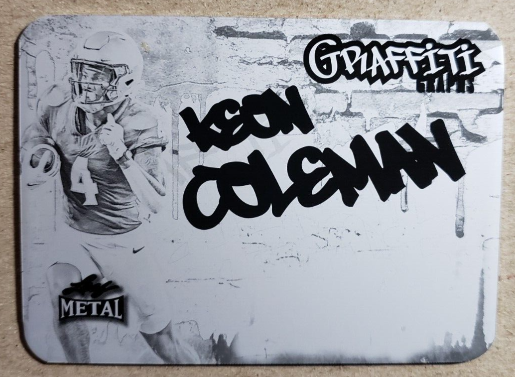 2024 Leaf Metal Graffiti Graphs Black Plate Keon Coleman RC 1/1