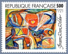 Timbre France 2473 Neuf** - Œuvre de Bram Van Velde - 1987