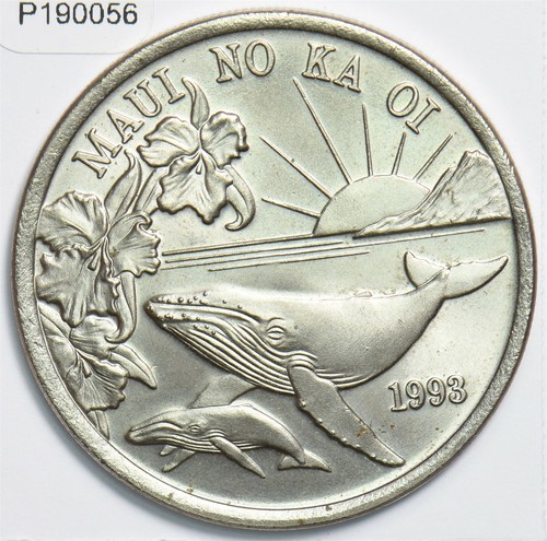 Gettone dollaro commerciale Hawaii 1993 Maui Hawaii animale balena P190056 spedizione combinata - Foto 1 di 2
