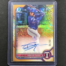2022 Bowman Chrome Danyer Cueva 1st Bowman Prospect Auto Gold Shimmer 5/50