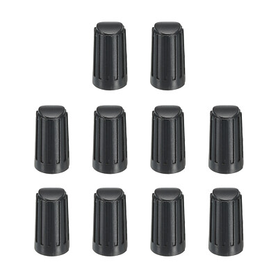 Potentiometer Control Knob ABS Guitar Knob D Type 6mm Black 10PCS