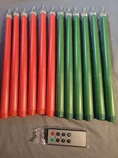 Retisee 12 Pcs Christmas Flameless Taper Flickering Candles w Remote Timer LED