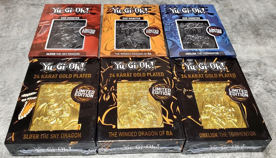 Yu Gi Oh! 24K Pure Gold Plated Metal Card Set of 3 Egyptian Yu Gi Oh! 24K Pure Gold Plated Metal Card Set of 3 Egyptian