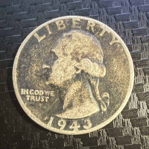 1943 DDO Silver Washington Quarter Circulated Business Strike US Coin