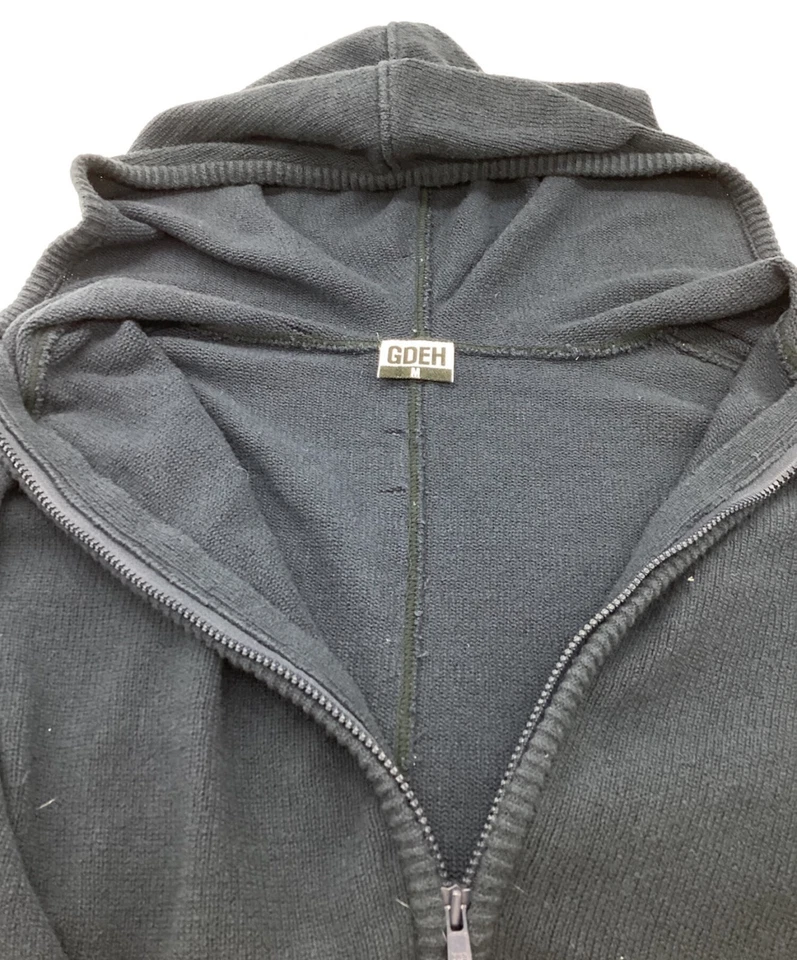 GOODENOUGH GDEH / Moletom com capuz de malha de algodão com zíper / Anos 90 Tamanho: M Masculino Azul Marinho - Imagem 3 de 4
