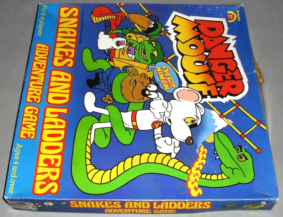 Danger Mouse Snakes & Ladders Board Game Harbutts Strategy 1982 COMPLETE RETRO - Image 3 of 4
