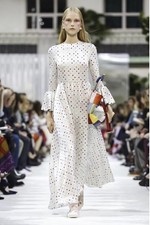 VALENTINO RUNWAY POLKA DOT METALLIC MAXI GOWN IT 46