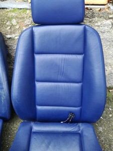 BMW E36 Sitzbezug Lehneteil Leder Blau Fahrerseite Schaumstoff Sitzheizung L o R