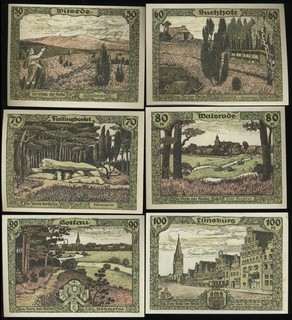 (F3704) 6x Notgeld Heimatbund Lohengau 1921 Soltau Walsrode Wilsede Falling.