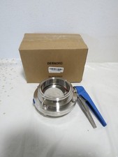 DERNORD Butterfly Valve w/ Blue Trigger Handle SS 304 Tri Clamp Clover 4"