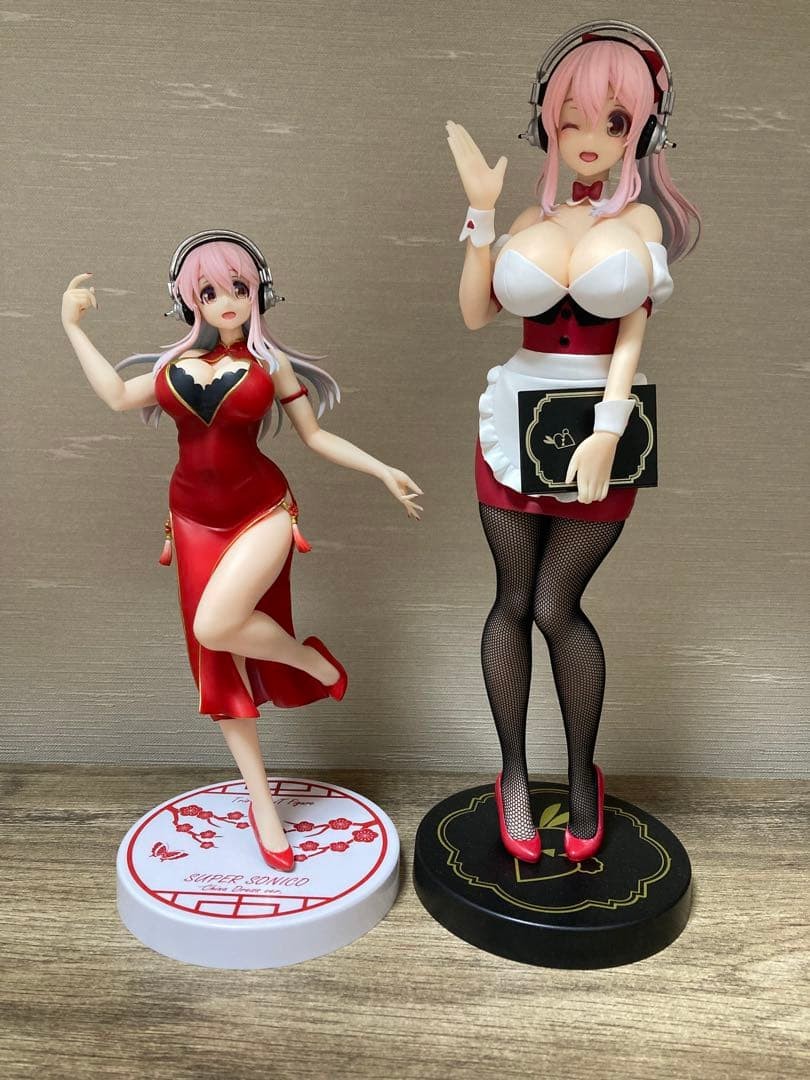 Super Sonico Prize Figure Set BiCute Bunnies Waitress China Dress