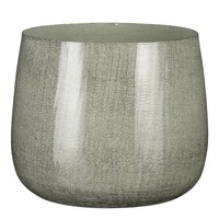 Mica Decorations Benson Blumentopf – H22 X Ø24 Cm – Metall – Hellgrau