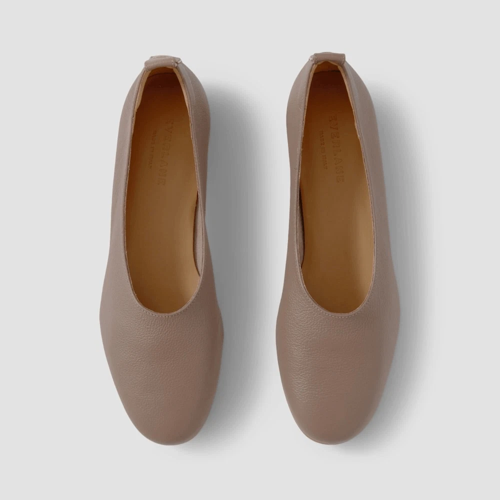 Everlane The Day Glove Mocha Brown Ballets Flats Leather Shoes Size 8 NWB