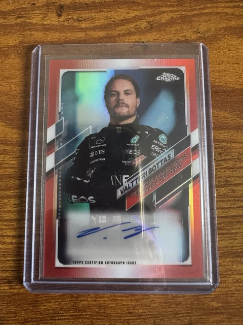 Valtteri Bottas 2021 Topps Chrome F1 Autograph True Red /5 Mercedes AMG