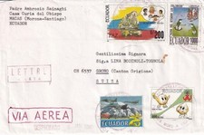 G026A Ecuador 1998 Macas to Grono Switzerland airmail cover nice cancels