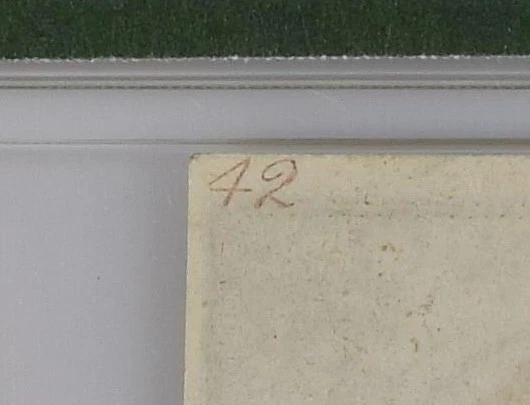 FR 1254 - 10c THIRD ISSUE RED BACK - HAND SIGNED - PMG 63 EPQ - FULL PLATE "42" - Image 3 of 4