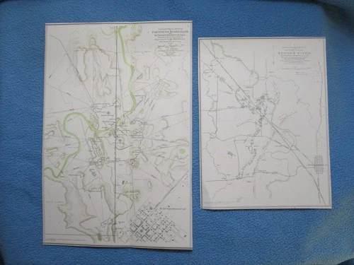 2 1983 Civil War Prints- Maps of Fortress Rosecrans & Stones River, Murfreesboro
