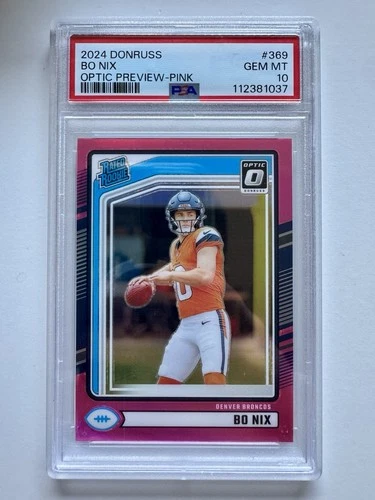 BO NIX - 2024 Panini Donruss - RATED ROOKIE #369 OPTIC PINK PRIZM (RC) PSA 10