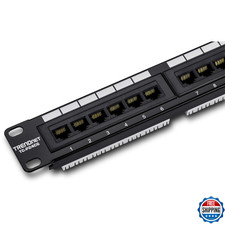TRENDnet 24-Port Cat6 Unshielded Patch Panel, Wallmount or Rackmount, Compatible