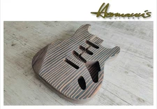 STRAT one piece Zebrano Wood Body, Unfinished, Sss Route, for 52.5MM