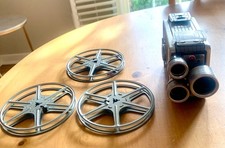 Vintage kodak brownie movie camera Turret f/1.9 8mm Three Lens-Motor Works