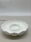 Fenton Hobnail Milk Glass Large Ashtray Ruffled Edge 8 Inch Vintage