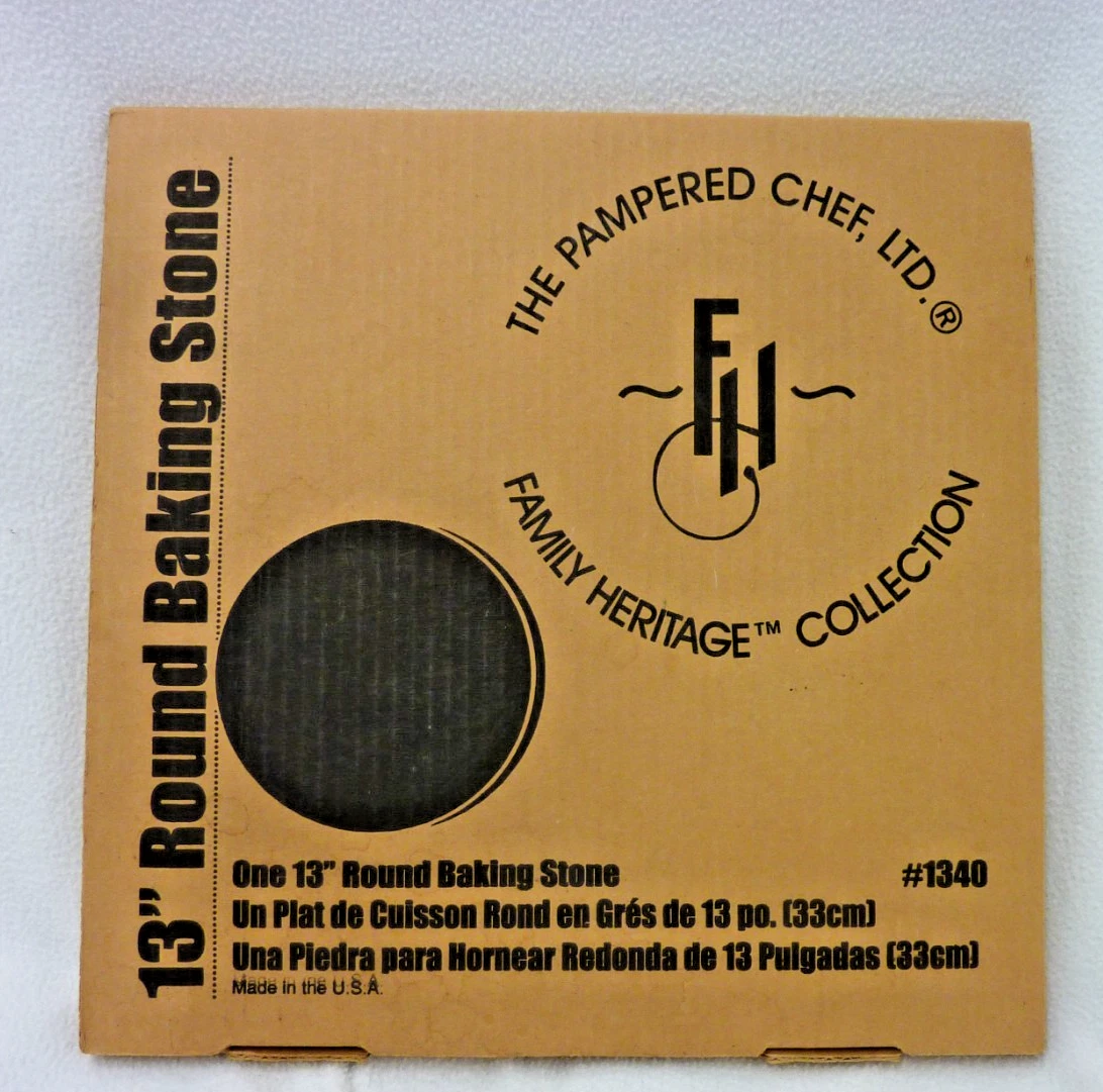 PAMPERED CHEF 1340 - 13" ROUND FAMILY HERITAGE BAKING STONE NEW IN BOX
Opens in a new window or tab