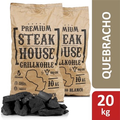 BBQ-Toro Premium Steak House Grillkohle | 20 kg | Querbracho Blanco Restaurant
