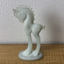 Retired Old Mosser Glass - Pony Trojan Horse - Willow Blue SATIN