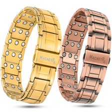 MagnetRX 3X Strength Magnetic Bracelets for Men Titanium Pure Copper