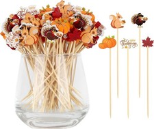 100 Fall Cocktail Picks, Thanksgiving Fancy Toothpicks for Appetizers