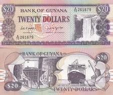 Guyana 20 Dollars ND 1989 P 27 UNC