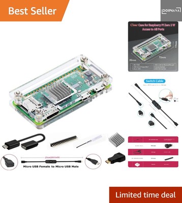 für Raspberry Pi Zero 2 W/Zero W Gehäuse, 7 in 1 Basic Starter Kit, 20-polige...