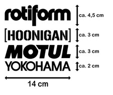 Motorsport Sponsoren Aufkleber Tuning Racing Sticker Set 4 x 14 cm