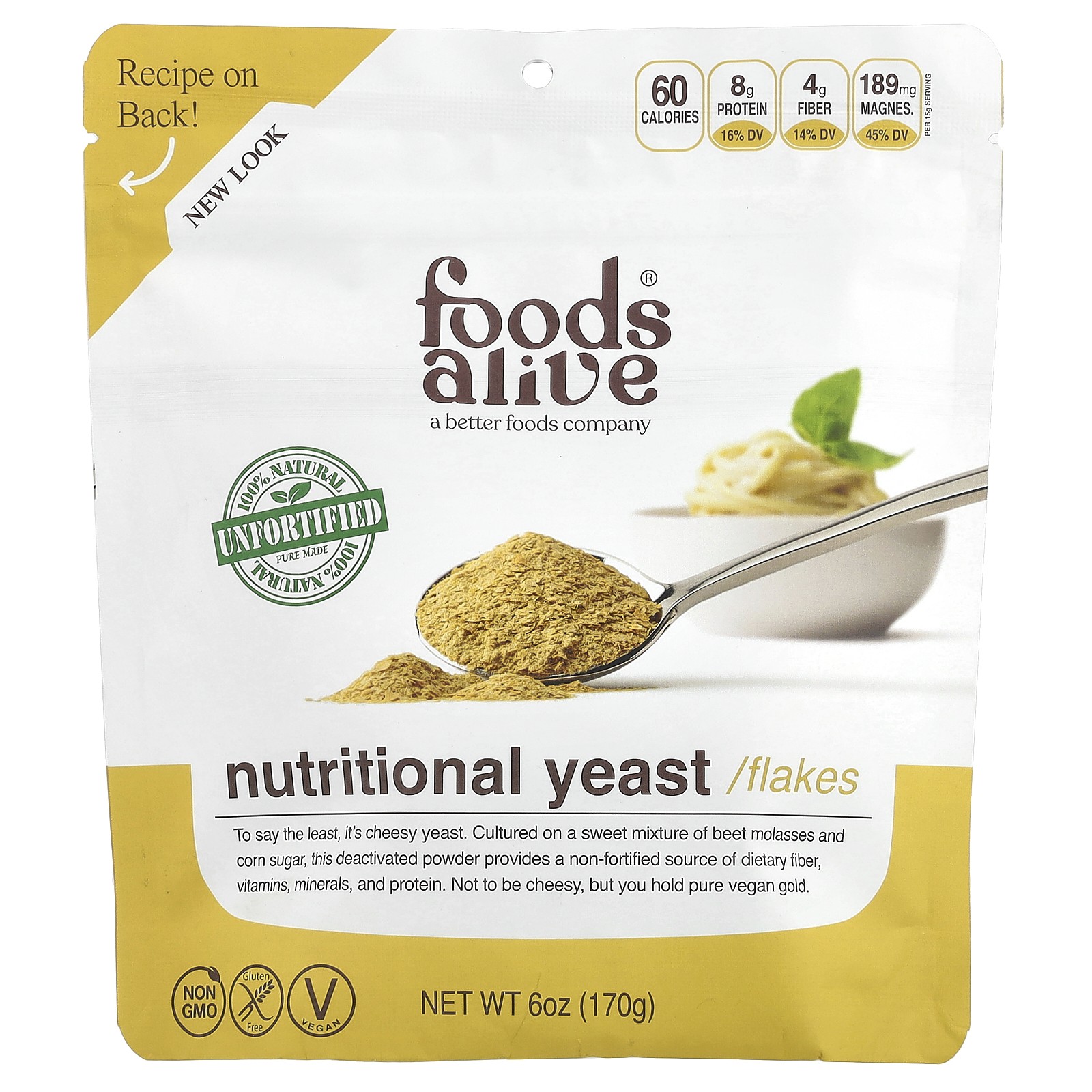Foods Alive Superfoods Nutritional Yeast 6 oz 170 g Gluten-Free, Kosher