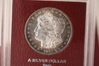 1891-S BU Morgan Dollar in Redfield Hoard Red Holder