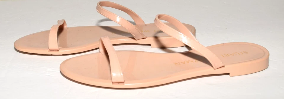 Stuart Weitzman Beige Ankle Strap Open Toe Jelly Sandals Size 6 - Image 3 of 4