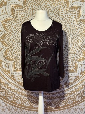 Langarmshirt Blue Seven Gr 38 Schwarz mit Muster