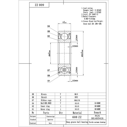 (10) 608-ZZ Premium Metal Shield Chrome Ball Bearing 8x22x7 Skateboard 608z - Picture 2 of 11