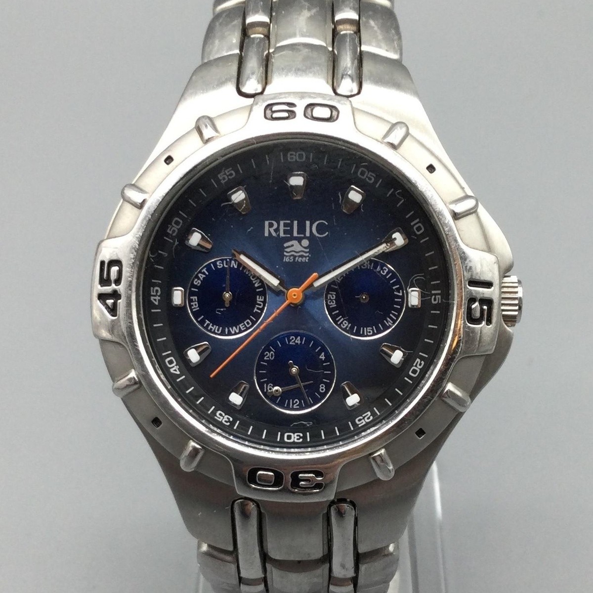 Relic Wet Mens Watch 39mm Stainless Multifunction ZR47049 New