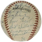 1957 INDIANS TEAM SIGNED AUTOGRAPHED OL BASEBALL!  ROOKIE ROGER MARIS!  FULL JSA