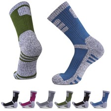 Heatuff Men's 6 Pack Hiking Crew Socks Athletic Cushion Outdoor Trekking Sock...